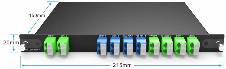 4CH WDM GPON XGS-PON RF Video And OTDR Plug-in LGX Box